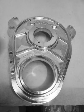 Alkydigger"  Billet" Small Block Chevy Billet Timing Cover with Seal , Gasket, Cam spud Roller